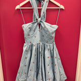 Denim Cherry Bubble Dress