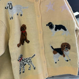 Dog Knit Sweater Cardigan Custard Cream