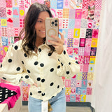 Point Me Out Polka Dot Button Up