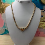 Heart Necklace With Texture Ball Chain