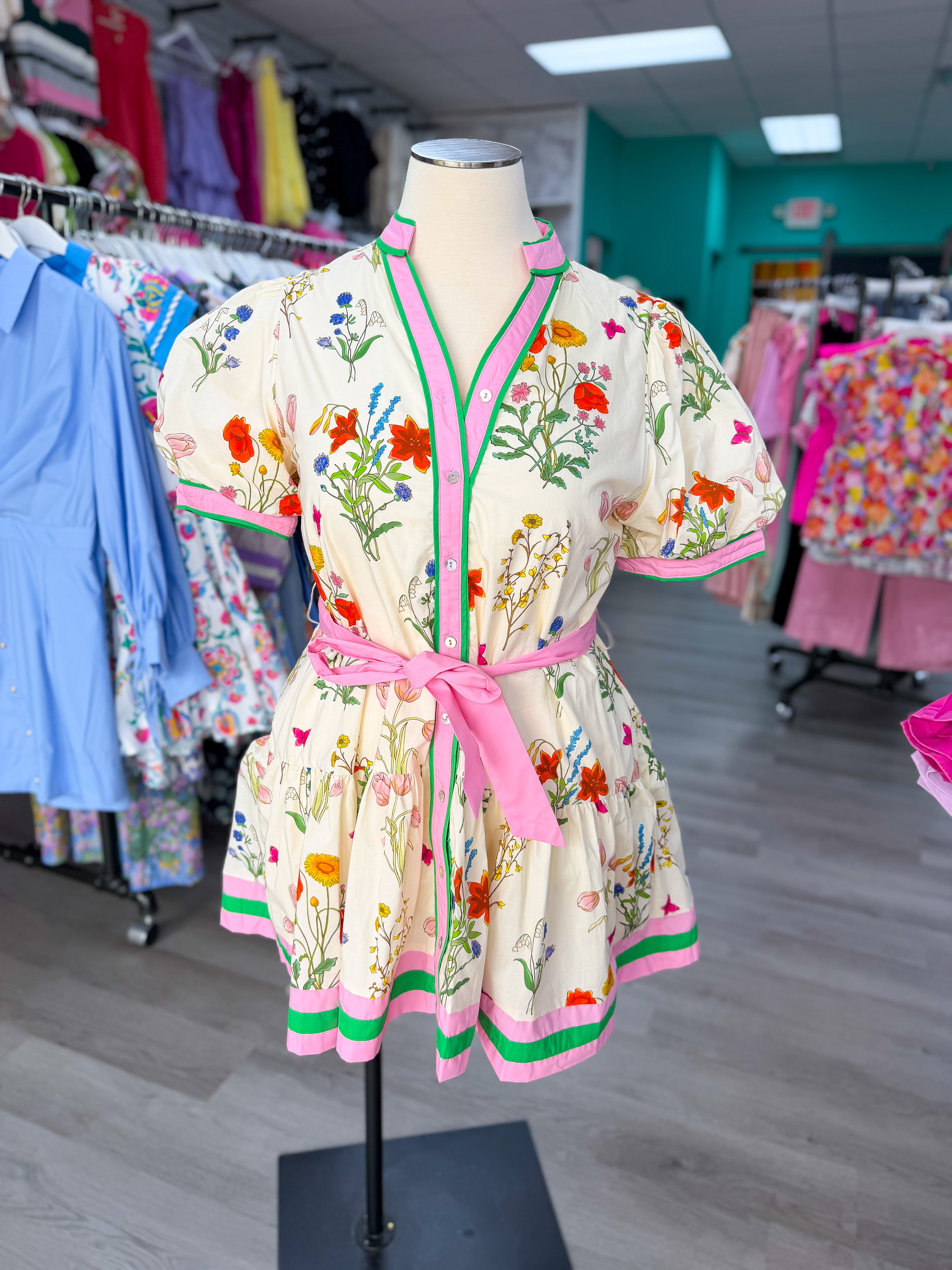 The Garden Gala Mini Dress | Cream