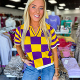 Victory Check Sweater Top