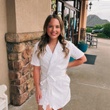 Lapel Collar Short Sleeves Romper