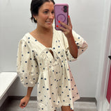 Dottie Days Denim Romper | Cream