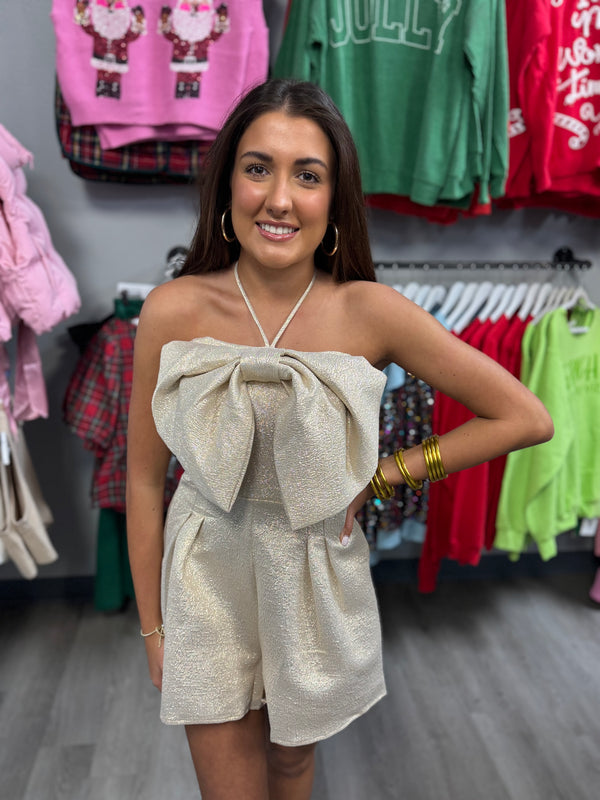 Bow Shimmer Romper