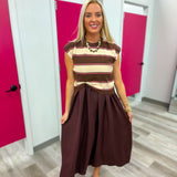 Sweetest Day Stripe Dress Set | Brown