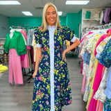 Navy Blossom Dress