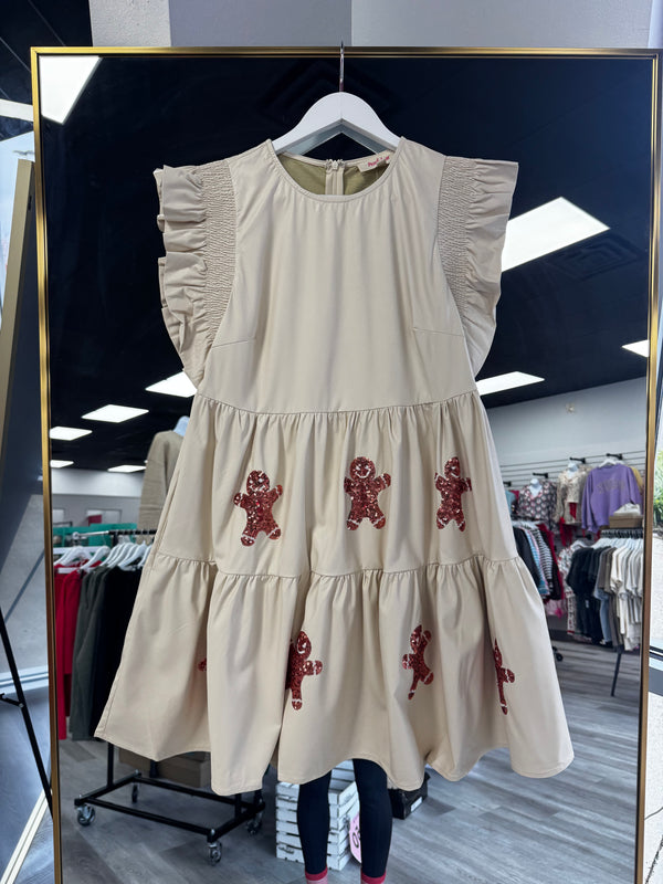 Gingerbread Faux Leather Dress