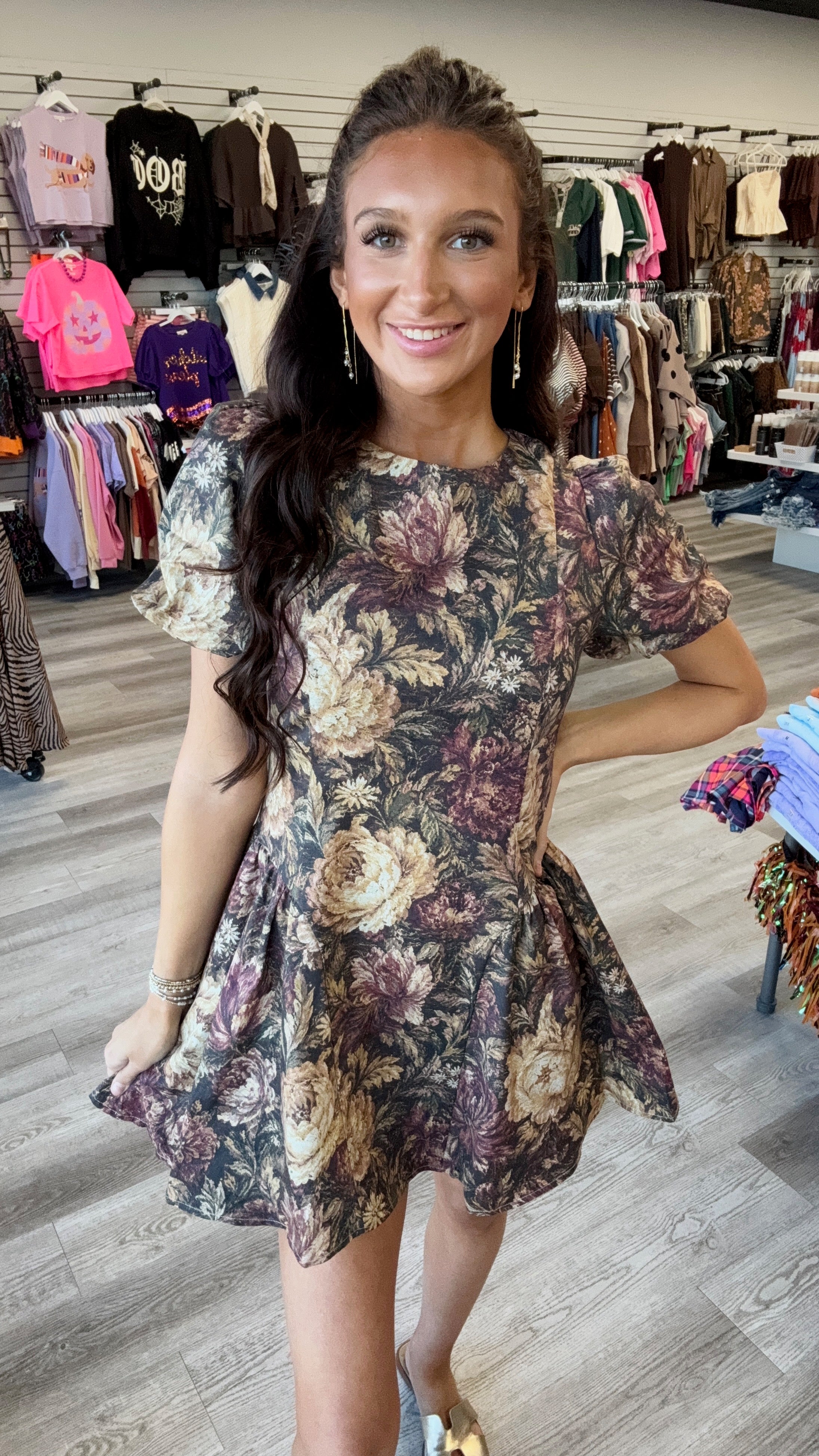 The Vintage Bloom Mini Dress