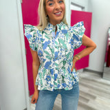 Spring Awakening Floral Top | Blue