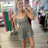 Out of  My Way Checkered Romper