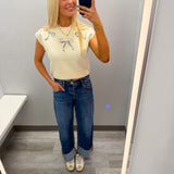 Bow Rhinestone Sweater