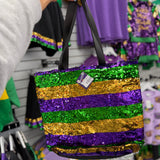 Mardi Gras Sequin Tote Bag