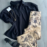 Vintage Floral Pants | Taupe