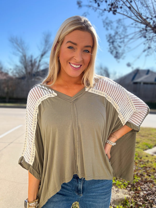 Be The Star Oversized V Neck Top