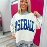 Baseball & Polka Dot Mock Neck Sweatshirt