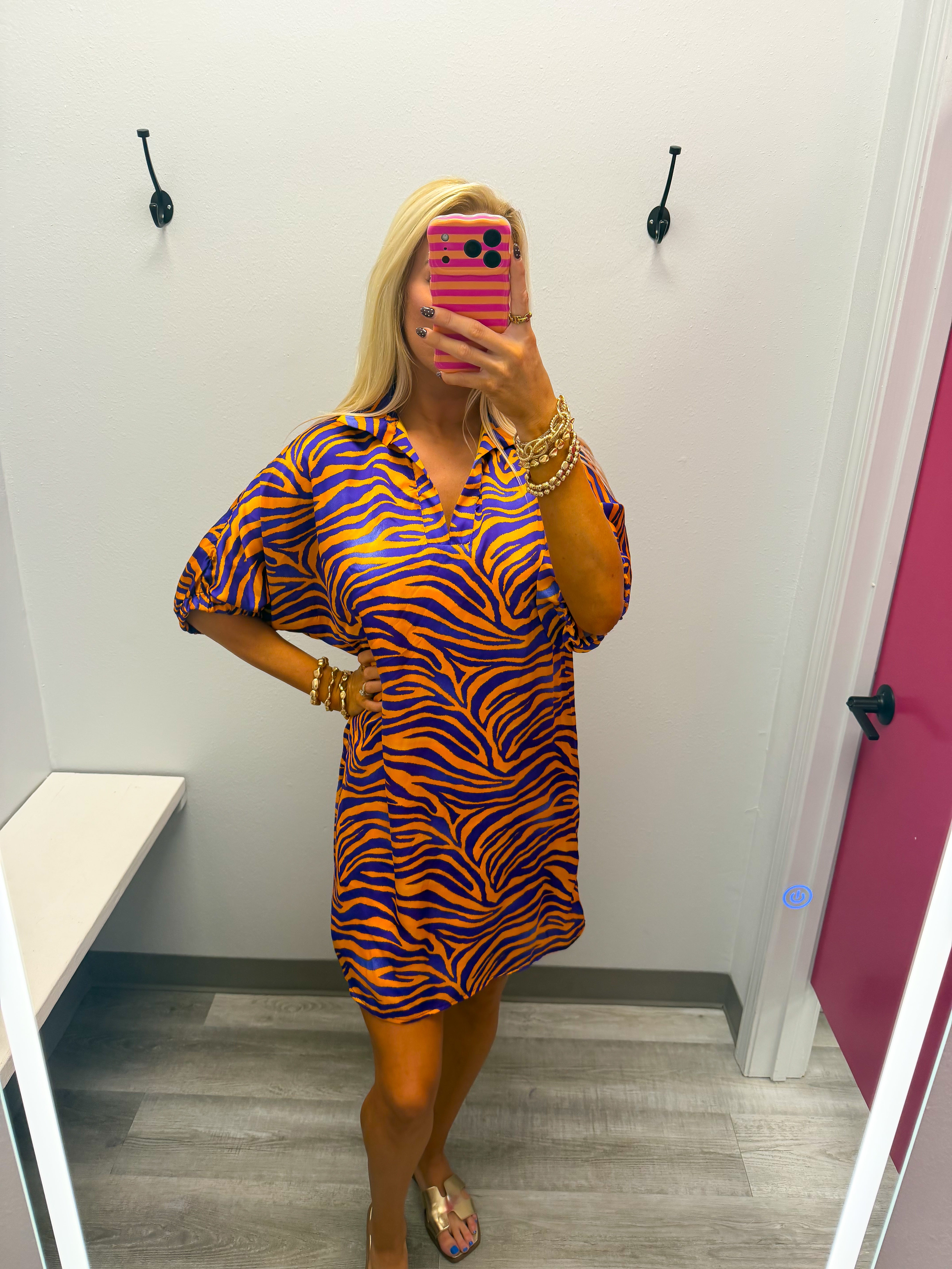 Tiger Dress Purple Stripes