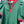 Season's Greetings Green Top with Red Christmas Plaid Trim
