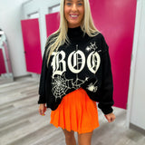 Boo Halloween Reversible Mockneck