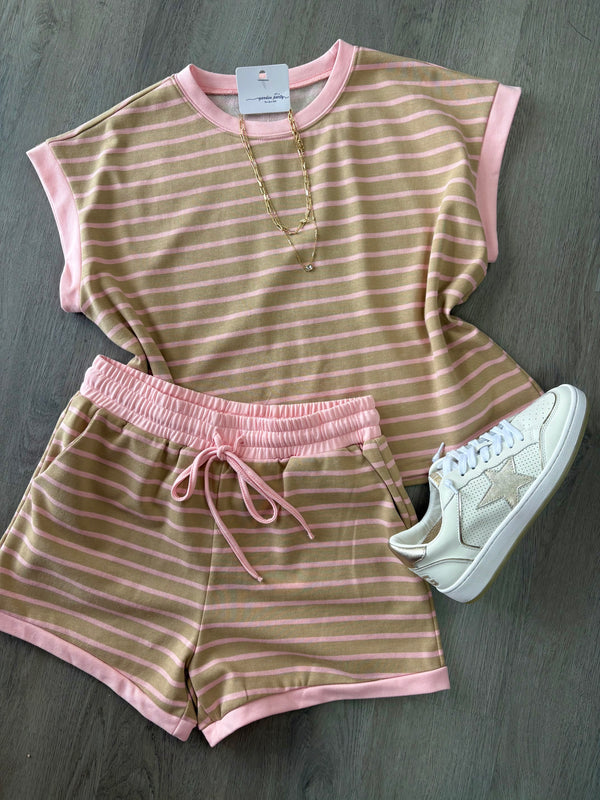 Seen in Stripes Set - Taupe