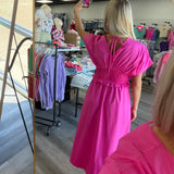 The Pink Pop Zip Midi Dress