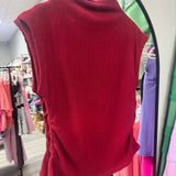Follow Me There Ruched Cap Sleeve Mock Neck Top