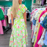 Bright Floral Dreams Dress Mint