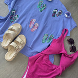 Summer Flip Flop Sequin Top