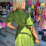 See You Smile Zip Dress Olive
