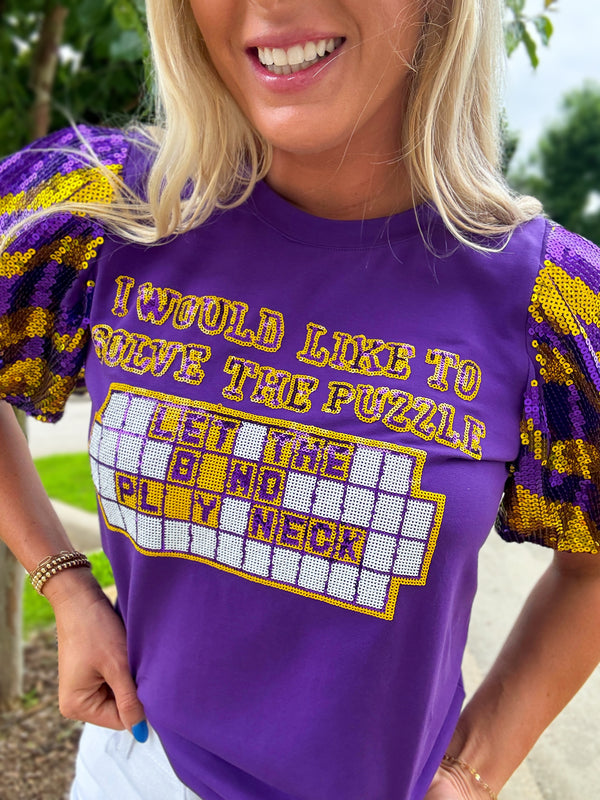 Tiger Sequin Funny Gameday Top