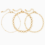 Luxe Minimal Ball Chain Bracelets Set of 3