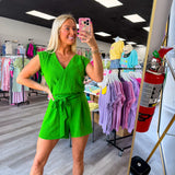 That Summer Feeling Green V Neck Crop