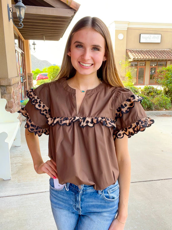 Everything I Love Leopard Detail Top