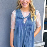 Easy Breezy Mineral Washed Pleated Romper