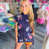 Red White And Blue Sequin Romper