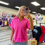 Pink Collar Top