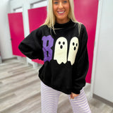 Boo Halloween Reversible Mockneck