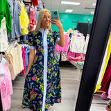 Navy Blossom Dress
