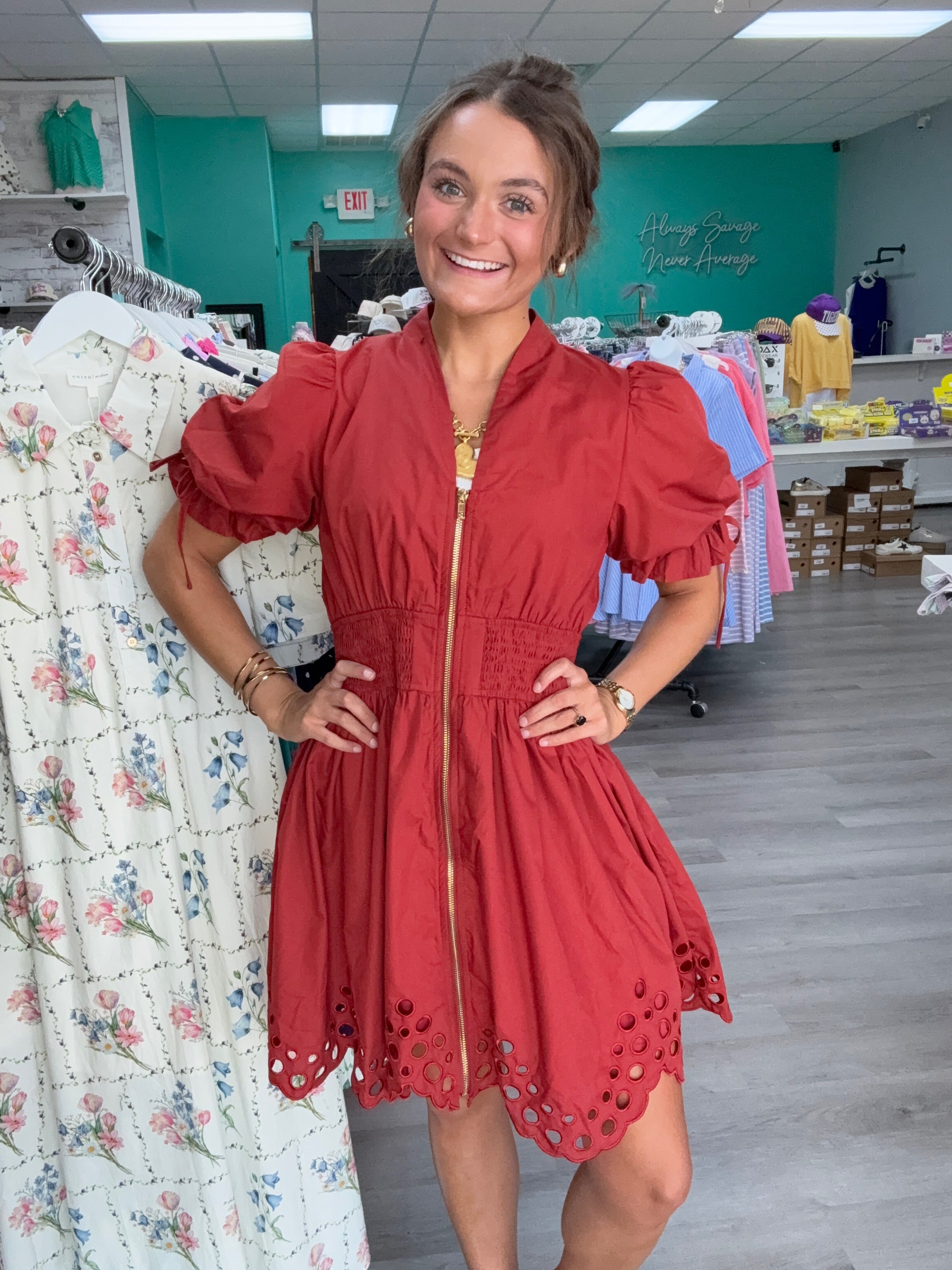 See You Smile Dress | Rust