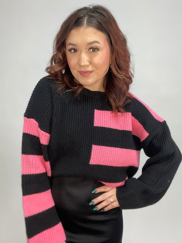 Pink and Black Sweater