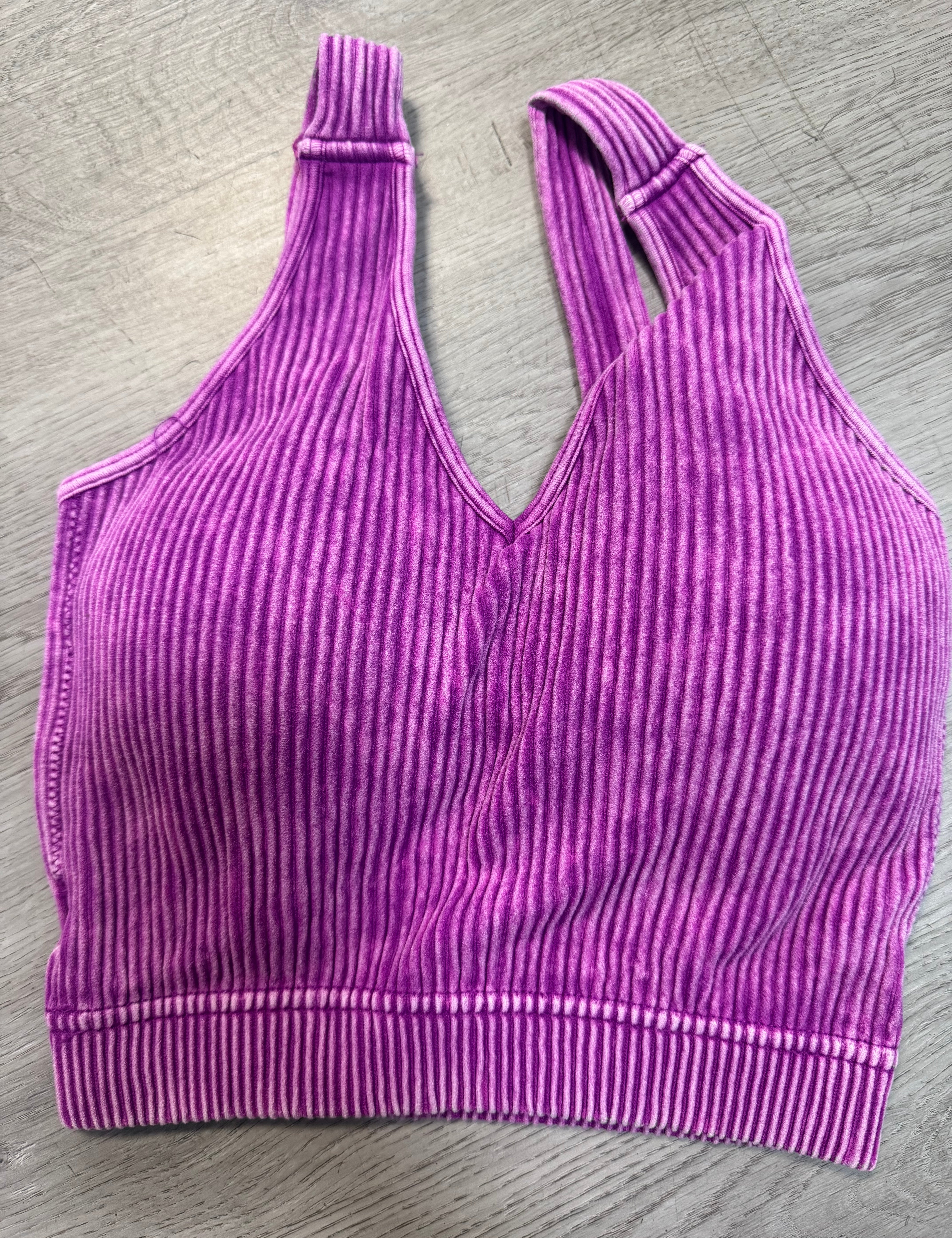 BEST SELLER Ribbed Padded Crop Seamless Tank