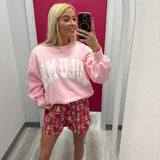 Lulu Mac Sweatshirt Light Pink/White