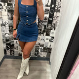 Denim Vest Top - Dark Denim
