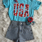USA The Brave Graphic Tee - Blue
