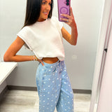 Polka Dot Barrel Jeans