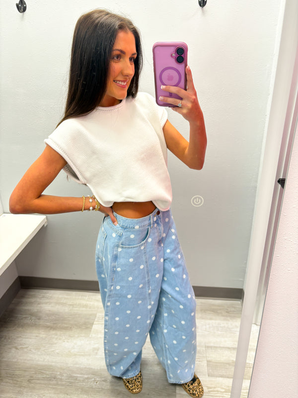 Polka Dot Barrel Jeans