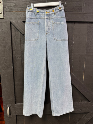 What About It Button Medium Denim Pants