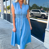 Hear Me Out Midi Denim Dress