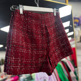 Burgundy Tweed Skort