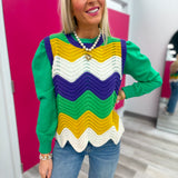 Parade Wave | Mardi Gras Wavy Sweater